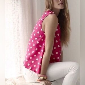 Anthropologie Hot Pink Sleeveless Silk Blouse with Snail Print | Size 00